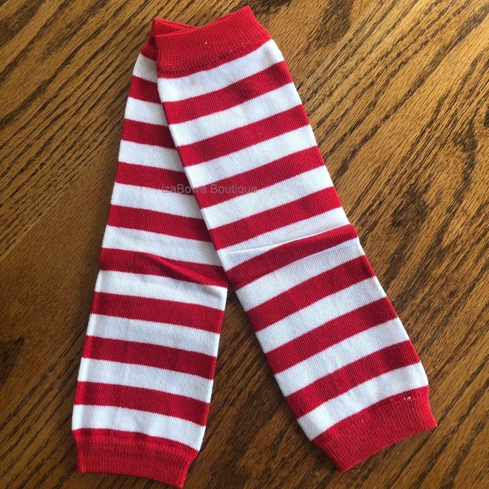 Red & White Stripe Legwarmers  LWRW5  NWT Boutique